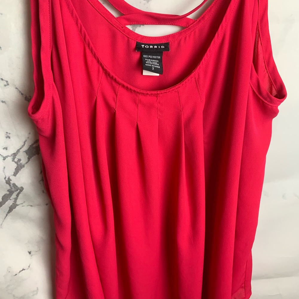 Torrid: Georgette Crisscross Back Tank Top size 2